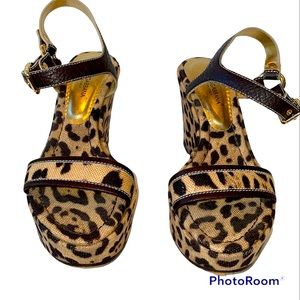 DOLCE & GABBANA vintage platform in leopard print, 38 1/2 VGC